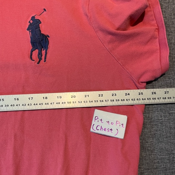 Polo Ralph Lauren Big Pony Custom Slim Fit Polo Shirt - Men's Size XXL - Pink - Picture 5 of 7